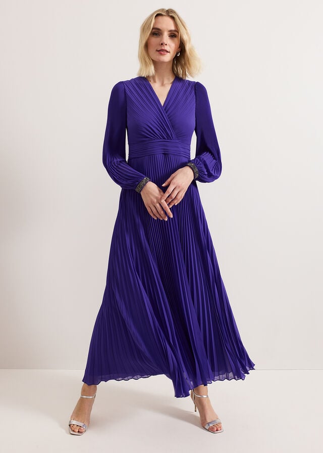 Purple Phase Eight Vila Beaded Dress | 0429GYHLV