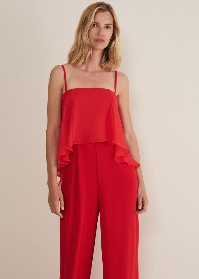 Red Phase Eight Anna Red Wide Leg Jumpsuit | 1042AJYOE