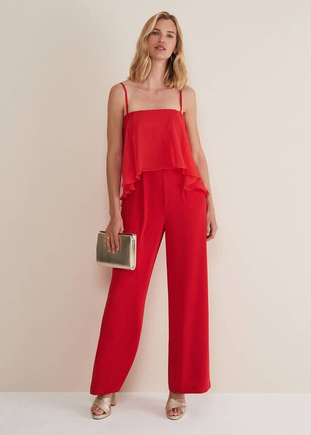 Red Phase Eight Anna Red Wide Leg Jumpsuit | 1042AJYOE