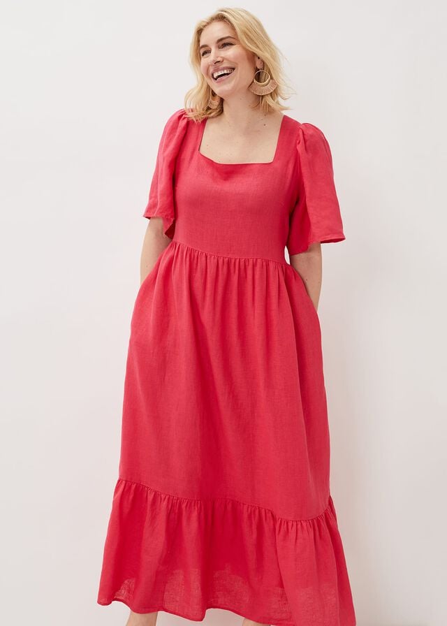 Red Phase Eight Emaline Linen Dress | 9108WPKRJ