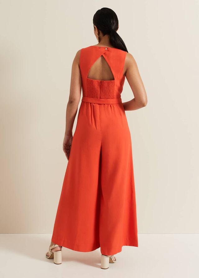 Red Phase Eight Petite Marta Red Culotte Jumpsuit | 0873FTYWM