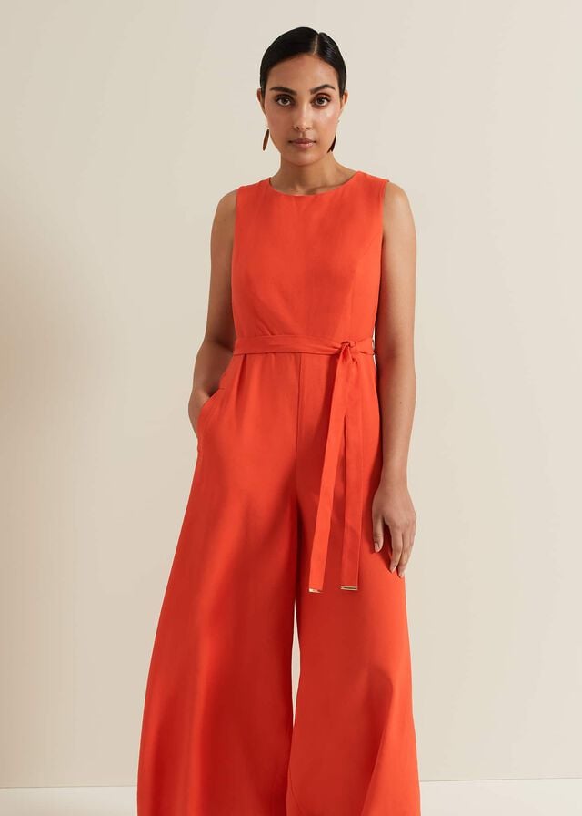 Red Phase Eight Petite Marta Red Culotte Jumpsuit | 0873FTYWM