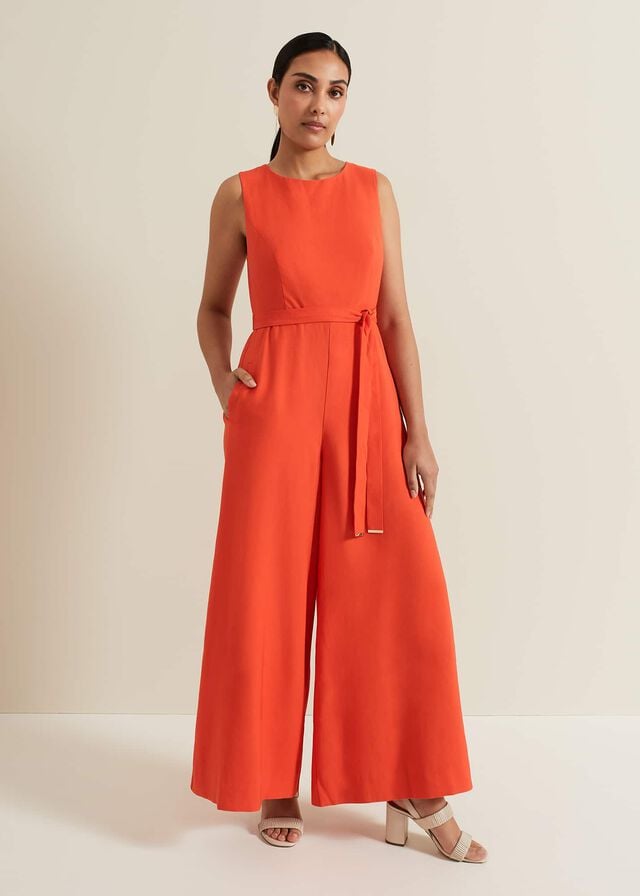 Red Phase Eight Petite Marta Red Culotte Jumpsuit | 0873FTYWM