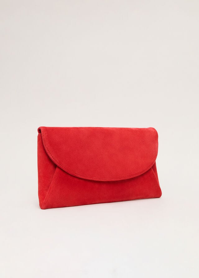 Red Phase Eight Red Suede Bags | 8043RFING