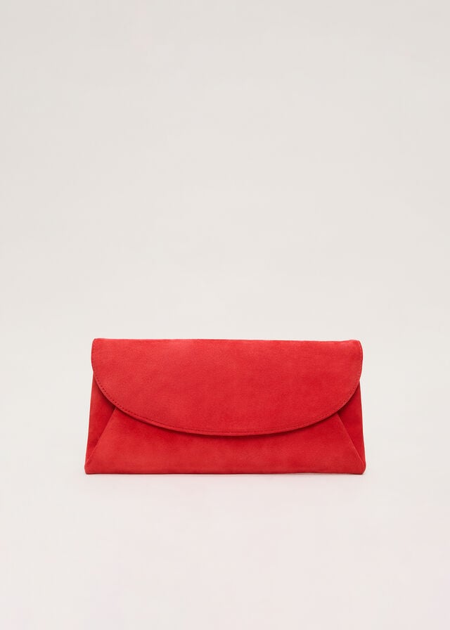 Red Phase Eight Red Suede Bags | 8043RFING