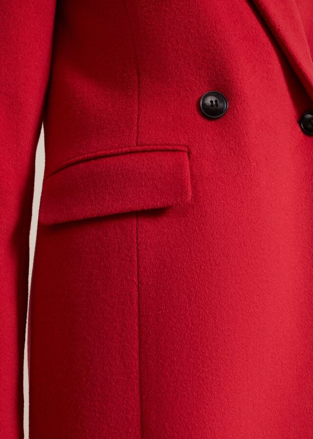 Red Phase Eight Skye Double Breasted Midaxi Wool Coats | 1234UYFSE