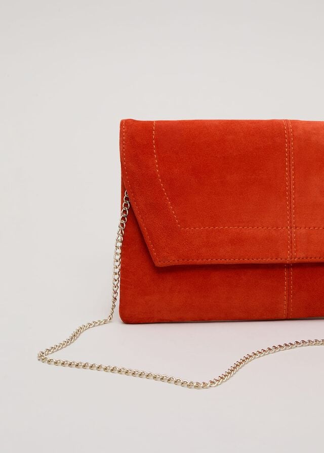 Red Phase Eight Square Suede Bags | 5612MFGRV