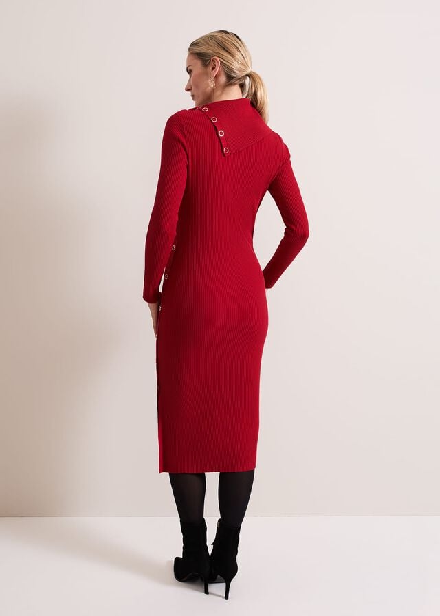 Red Phase Eight Willow Popper Column Dress | 3716YDIPF