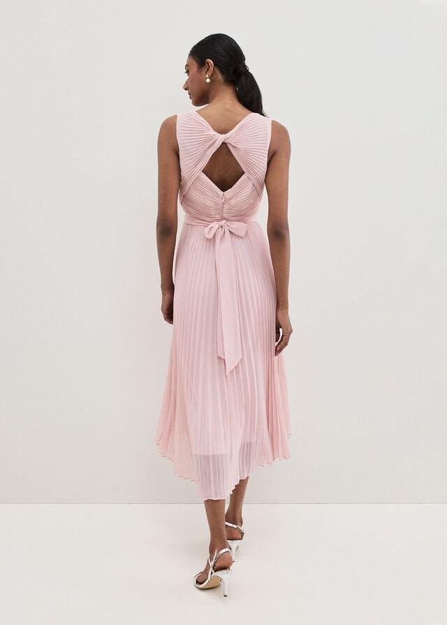 Rose Phase Eight Cressida Pleated Dress | 8719DXWUC