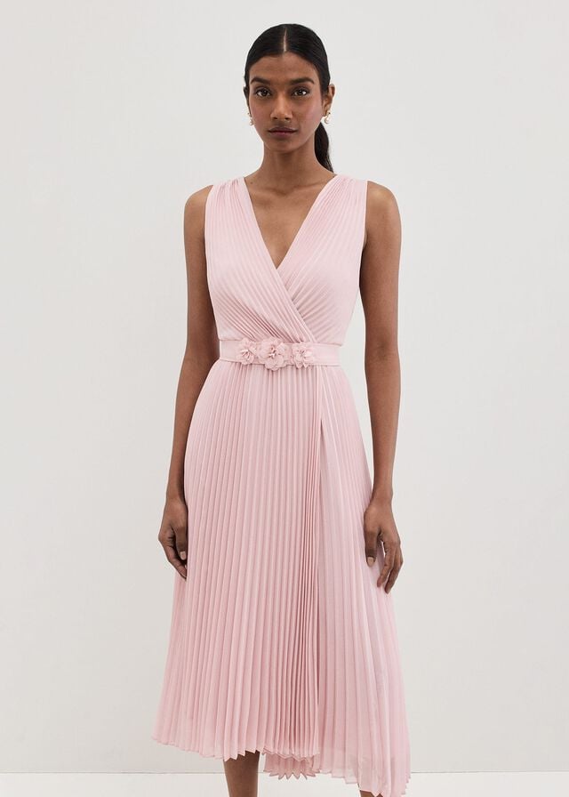 Rose Phase Eight Cressida Pleated Dress | 8719DXWUC