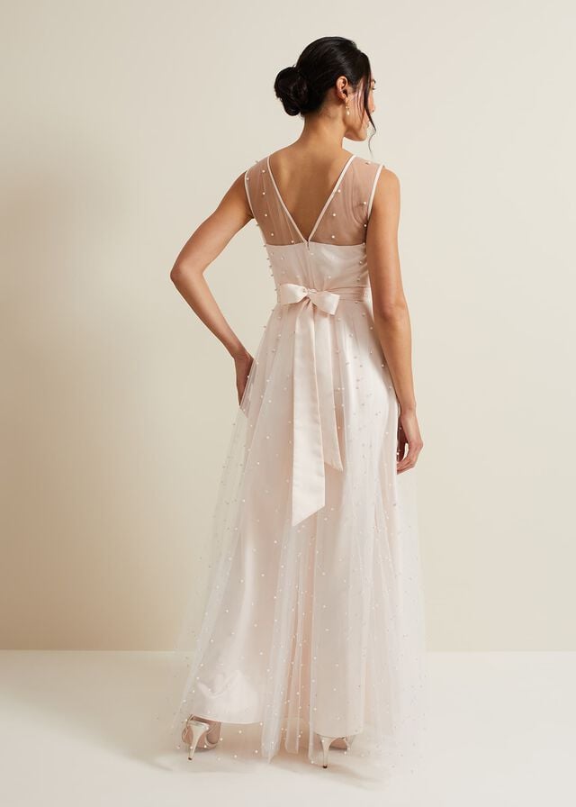 Rose Phase Eight Genova Beaded Wedding Dress | 2549JYXCO