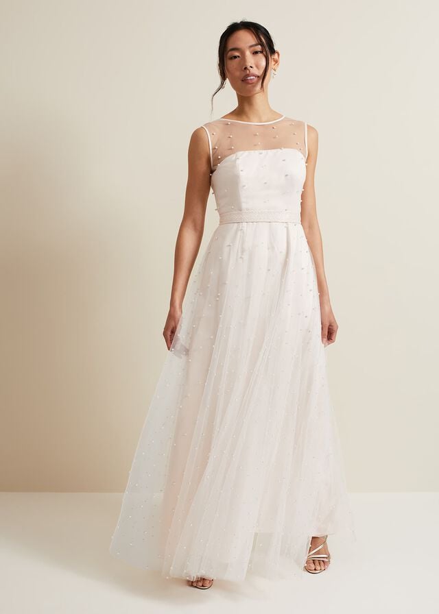 Rose Phase Eight Genova Beaded Wedding Dress | 2549JYXCO