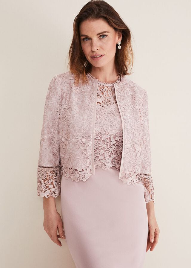 Rose Phase Eight Isabella Lace Jackets | 9381LHQSZ