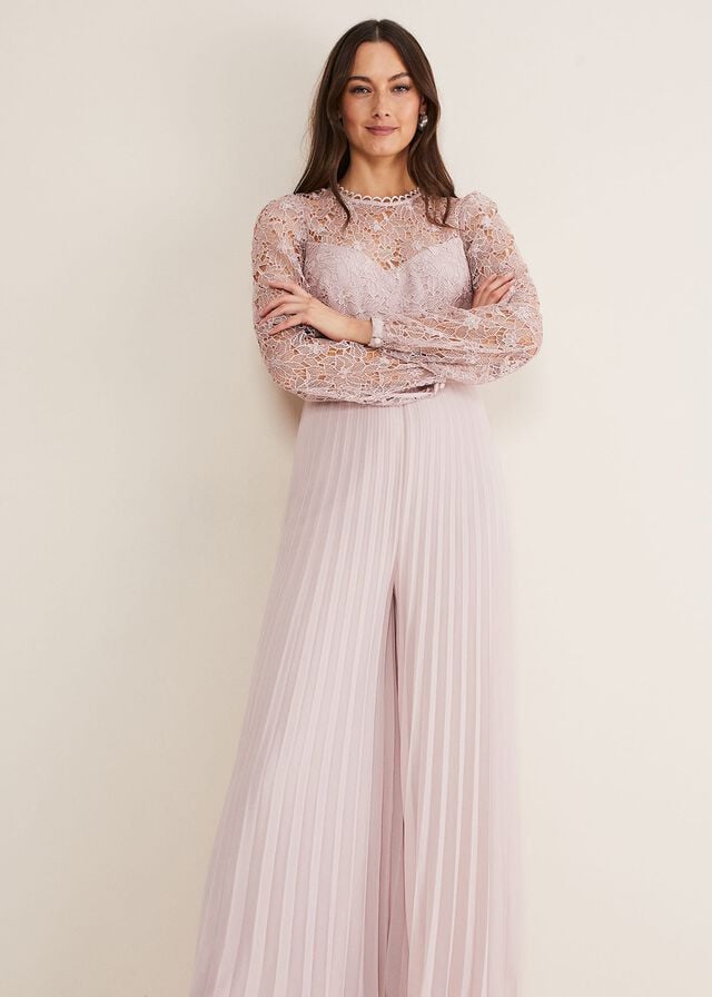 Rose Phase Eight Isla Lace Wide Leg Jumpsuit | 3218ODWAL