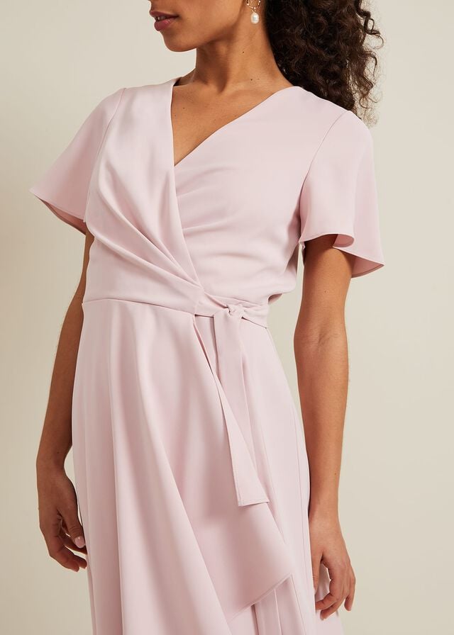 Rose Phase Eight Petite Julissa Frill Wrap Dress | 6921MJAKZ