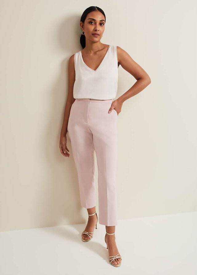 Rose Phase Eight Petite Ulrica Tapered Trousers | 8321RPTDS