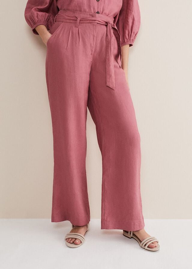 Rose Phase Eight Raven Linen Trousers | 3054MTOXY