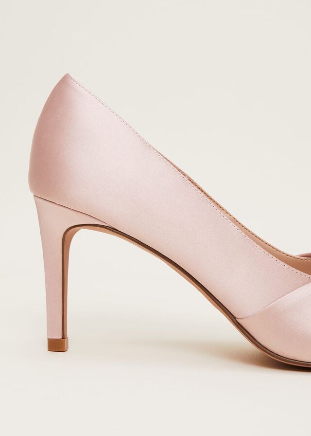 Rose Phase Eight Satin Knot Front Court Heels | 5782REUAV