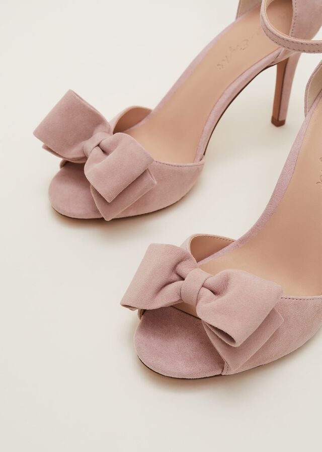 Rose Phase Eight Suede Bow Front Heels | 6483XGOUQ