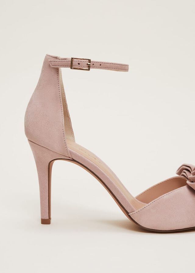 Rose Phase Eight Suede Bow Front Heels | 6483XGOUQ