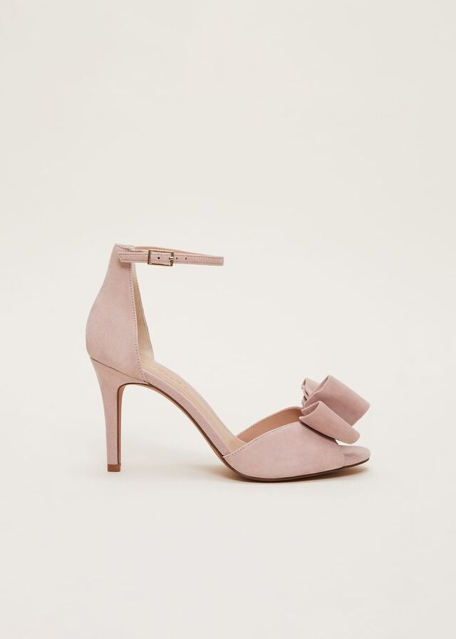 Rose Phase Eight Suede Bow Front Heels | 6483XGOUQ