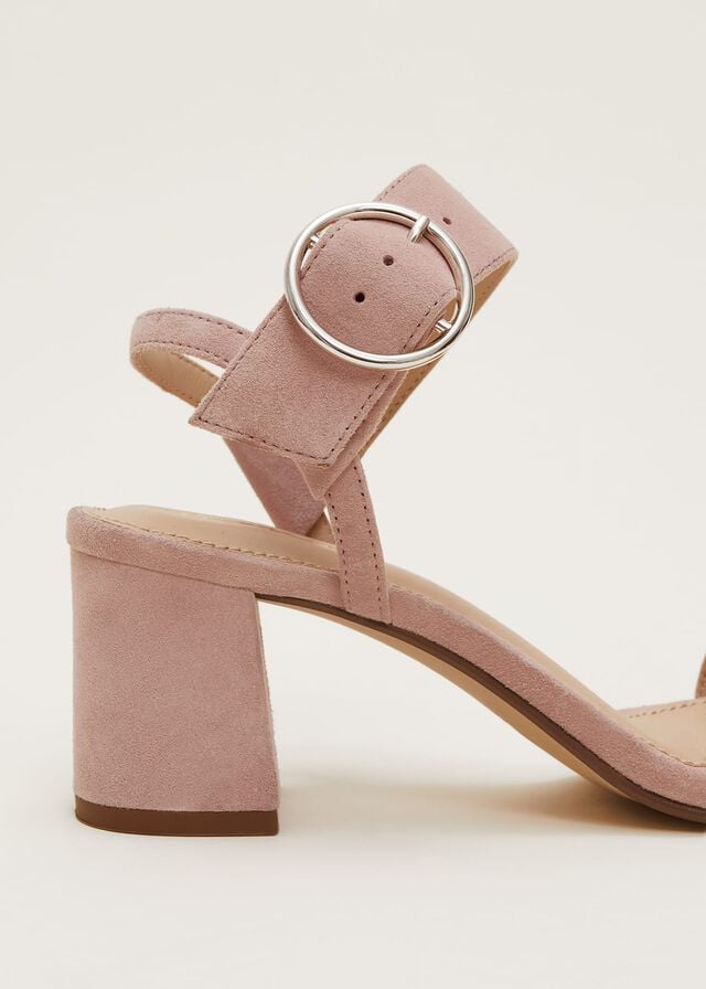 Rose Phase Eight Suede Buckleed Heels | 8912KJZGE