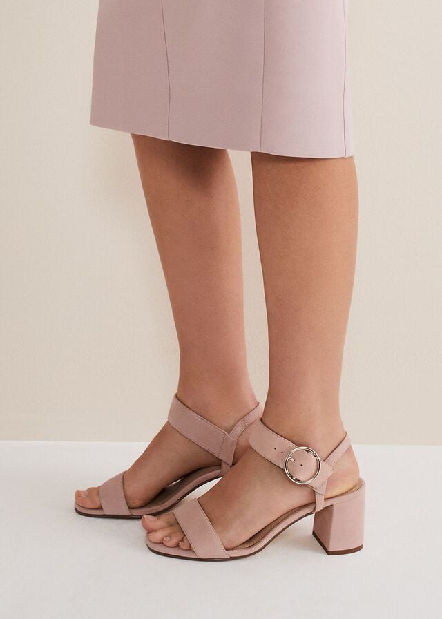 Rose Phase Eight Suede Buckleed Heels | 8912KJZGE