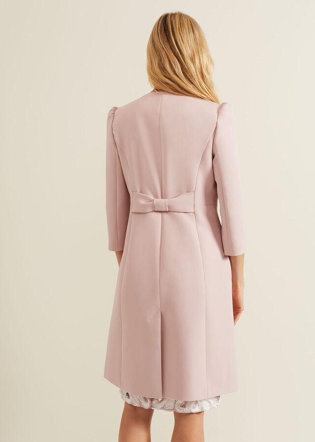 Rose Phase Eight Venita Bow Long Coats | 8495FGHQB