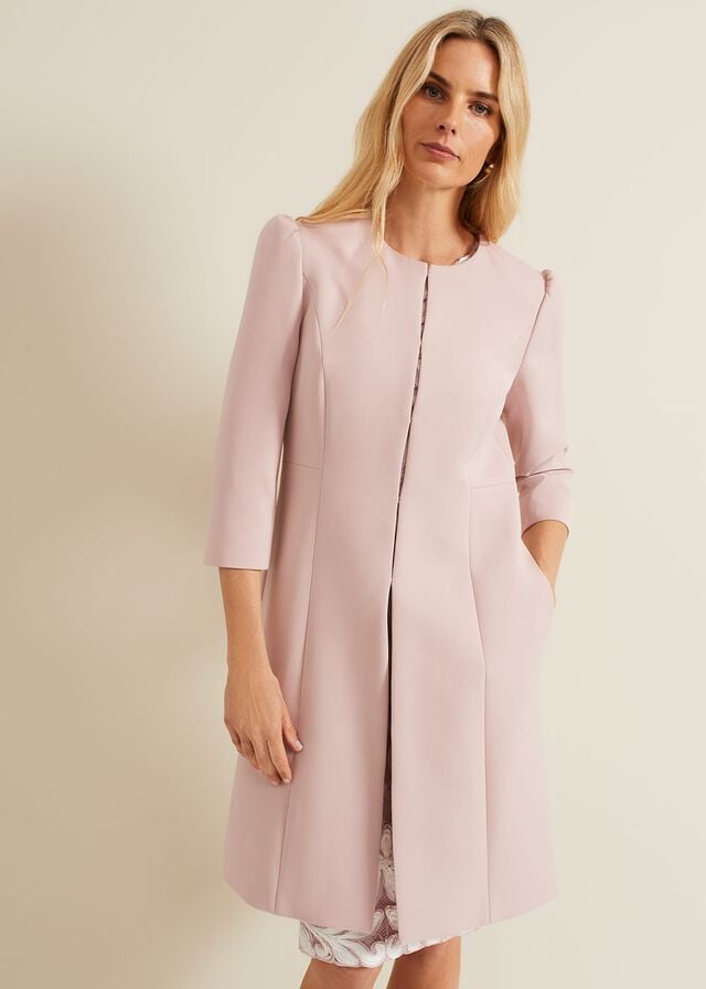 Rose Phase Eight Venita Bow Long Coats | 8495FGHQB