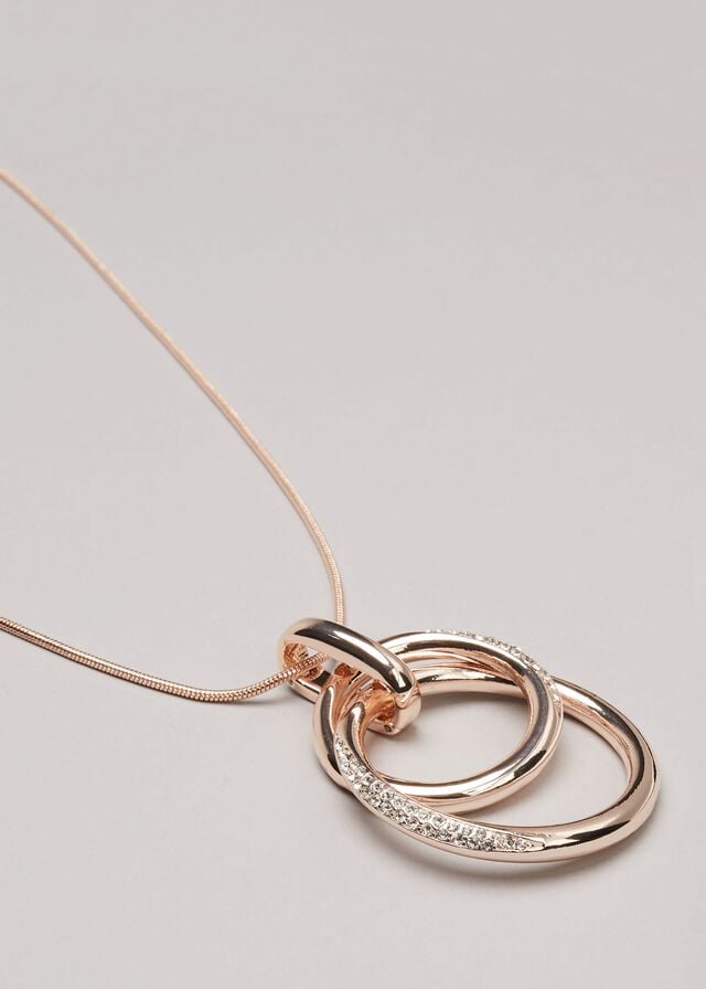 Rose / Gold Phase Eight Irene Sparkle Pendant Jewellery | 5138VWLAY