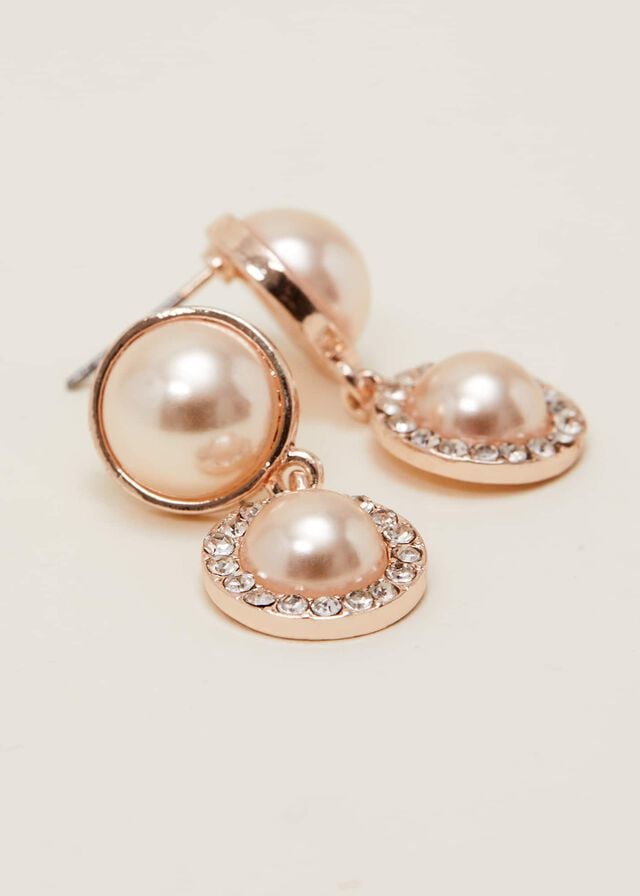 Rose / Gold Phase Eight Pearl And Stone Drop Jewellery | 2314OTAPS