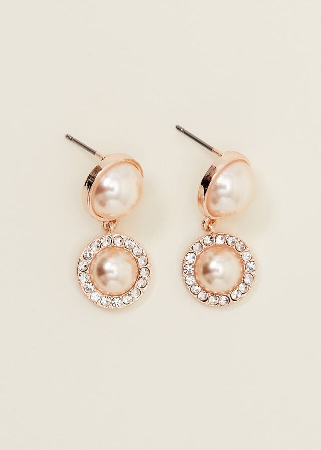 Rose / Gold Phase Eight Pearl And Stone Drop Jewellery | 2314OTAPS