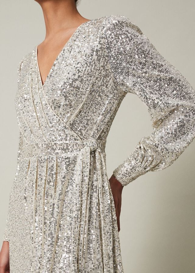 Silver Phase Eight Amily Sequin Dress | 1257CWXJH