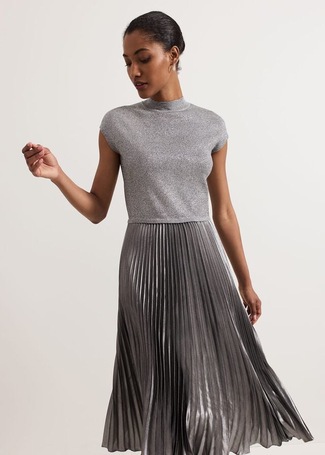 Silver Phase Eight Jayla Metallic Dress | 4357NILEG