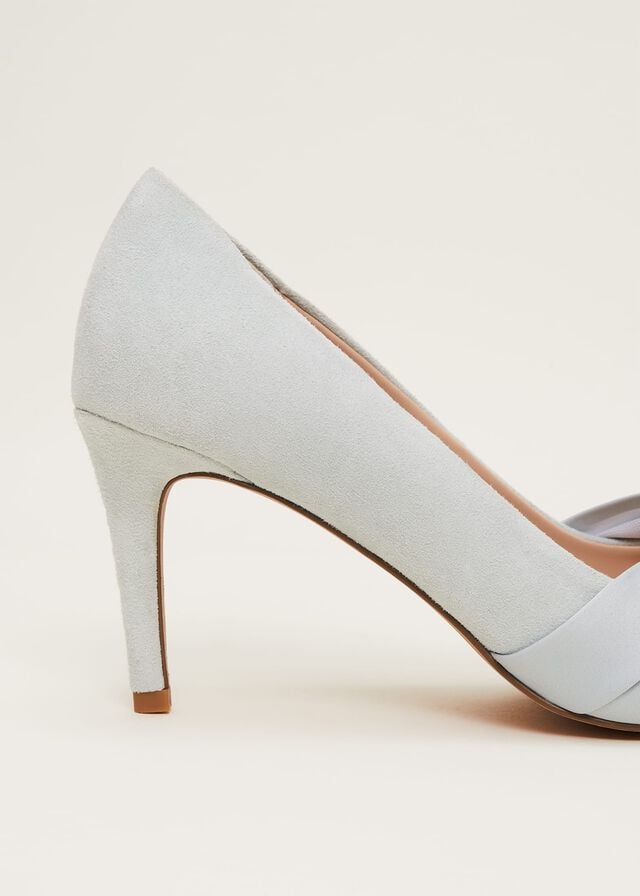 Silver Phase Eight Satin Twist Peeptoe Heels | 3615AQEGO