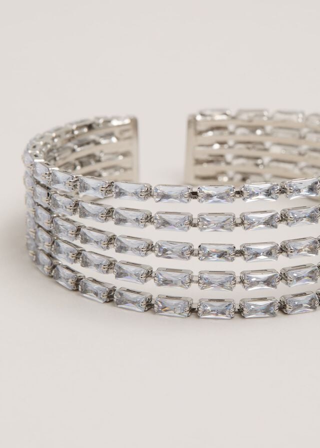 Silver Phase Eight Silver Sparkle Cuff Jewellery | 9164TYHIV