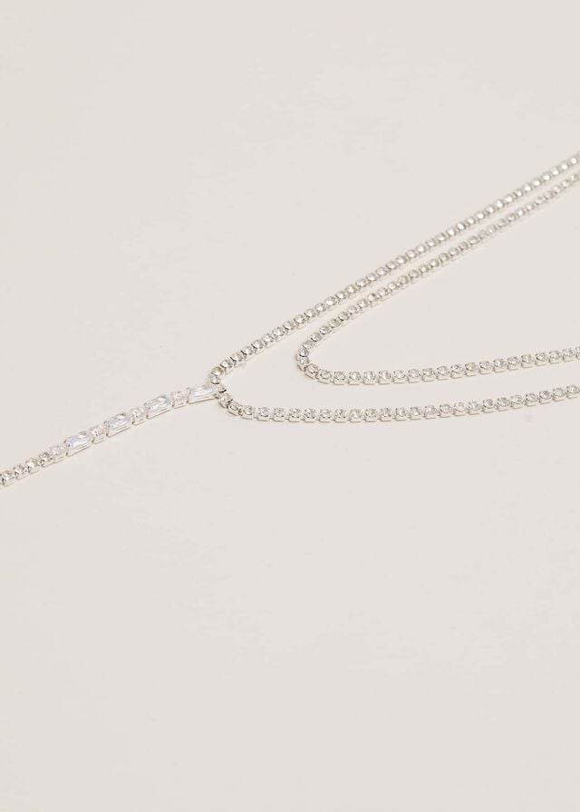 Silver Phase Eight Silver Sparkle Dangle Lariat Jewellery | 7139TMJZK