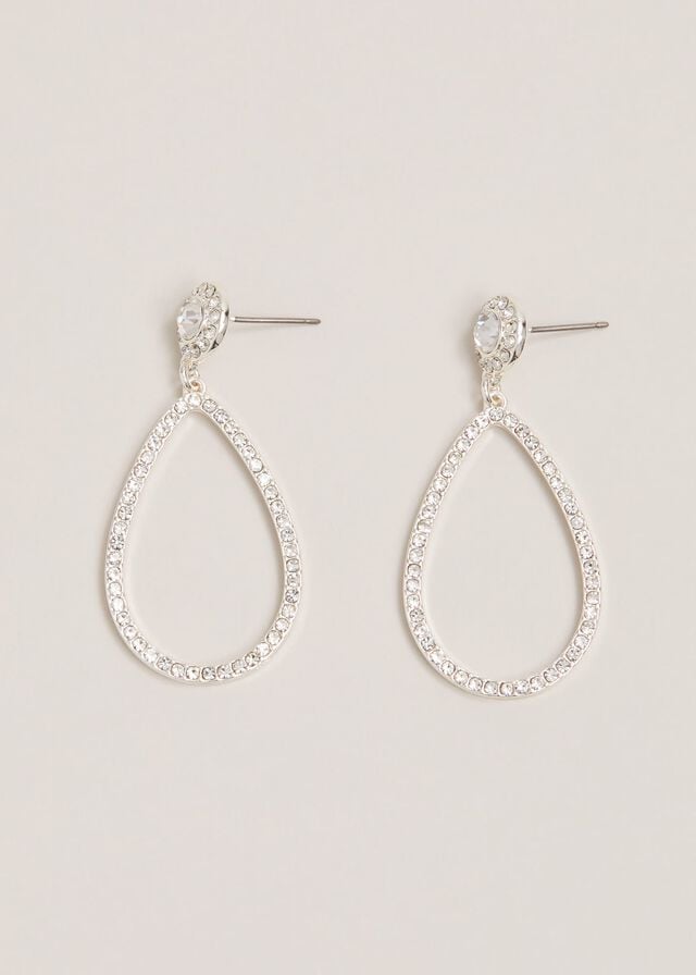 Silver Phase Eight Silver Sparkle Tear Drop Jewellery | 2345LDMVF