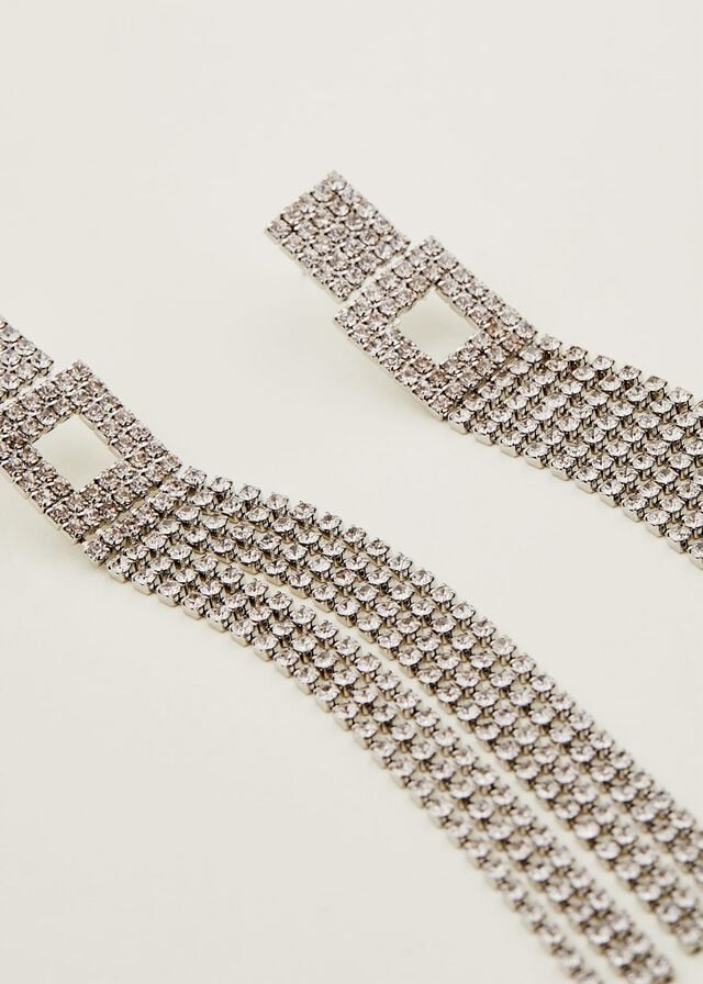 Silver Phase Eight Sparkle Long Jewellery | 2167EVDHF