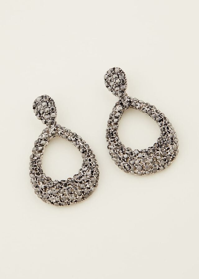 Silver Phase Eight Sparkle Teardrop Jewellery | 3148NTGMC