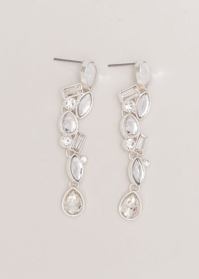 Silver Phase Eight Stone Drop Jewellery | 2634HRYVS