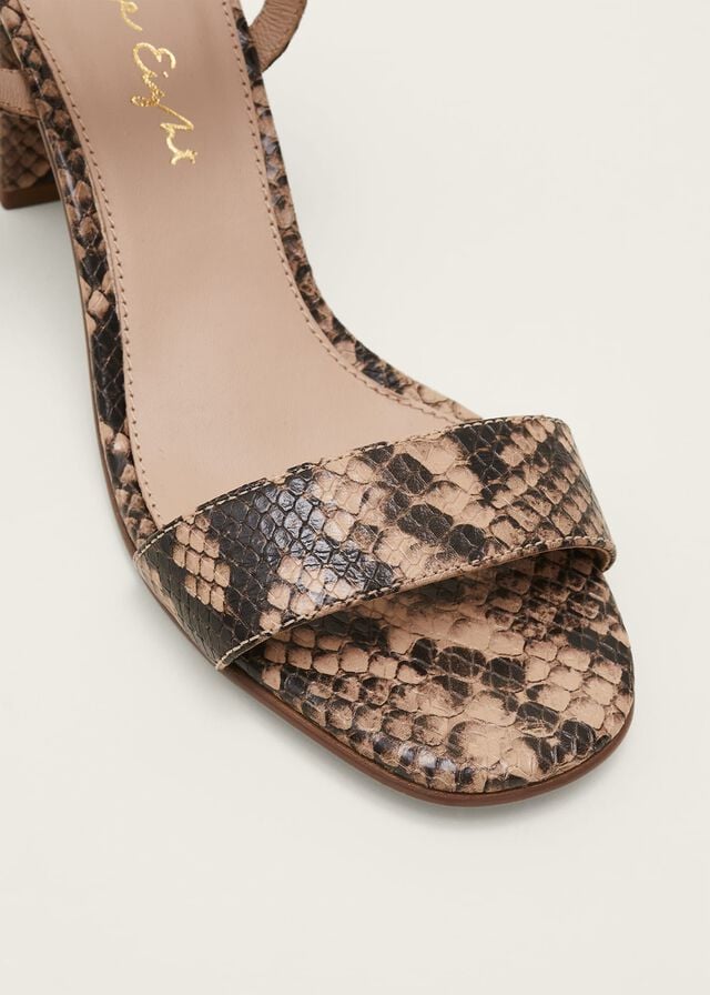 Snake Phase Eight Snake Skin Leather Buckle Heels | 4239ESLFB