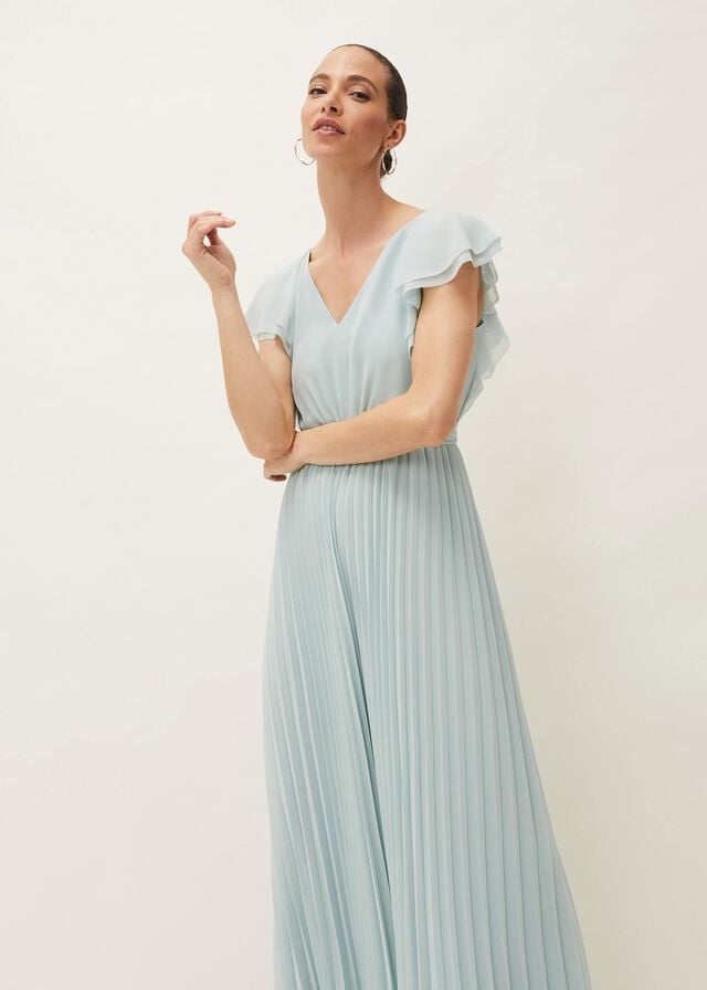 Turquoise Phase Eight Hallie Pleated Wide Leg Jumpsuit | 2386NVZFY