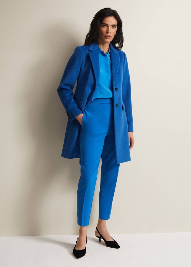 Turquoise Phase Eight Lydia Blue Wool Smart Coats | 7042BPQXC