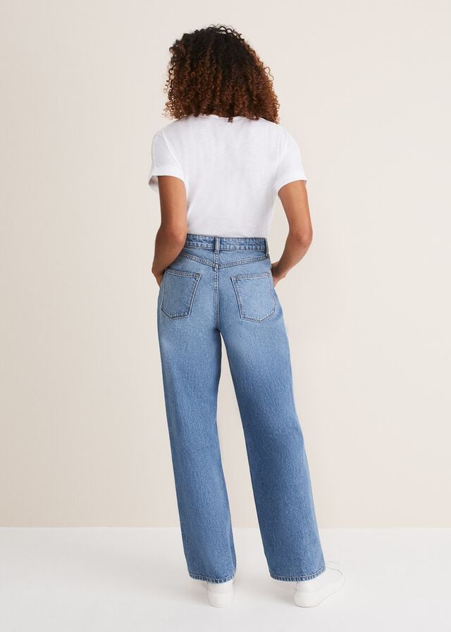 Wash Phase Eight Eleyana Mid Wash Wide Leg Jeans | 5032SNHEA