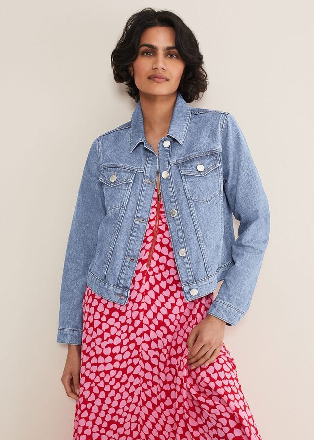 Wash / Blue Phase Eight Caitlin Cropped Denim Jackets | 8239IVGPK