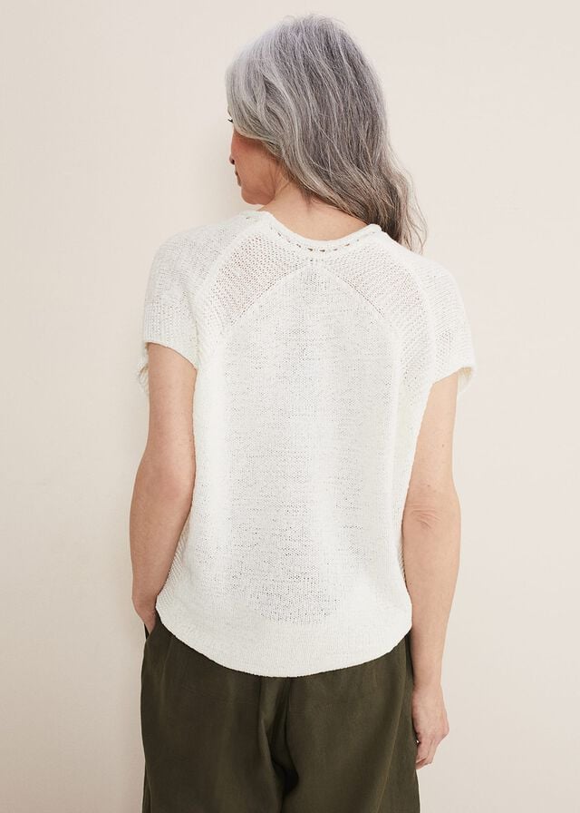 White Phase Eight Alana Textured Knitwear | 4360CEFOU