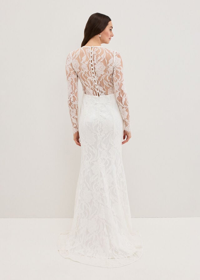 White Phase Eight Aneeta Lace Wedding Dress | 7208NRXEF