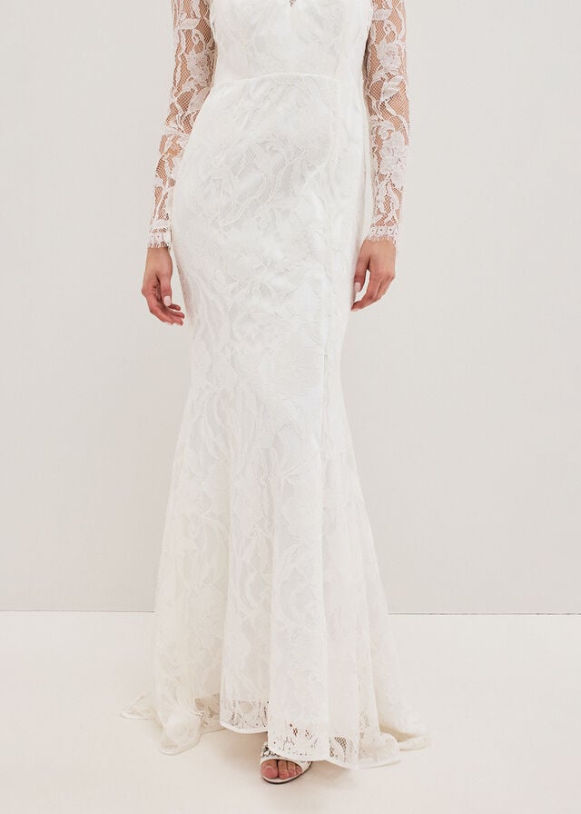 White Phase Eight Aneeta Lace Wedding Dress | 7208NRXEF