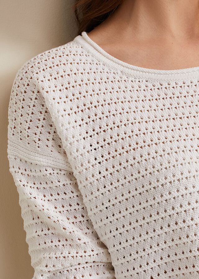 White Phase Eight Annie Textured Knitwear | 2180GYEZD